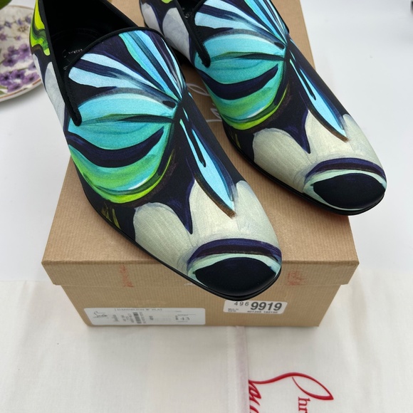 Men’s Christian Louboutin, dandy, chick roses, satin loafers size 43 main image 10